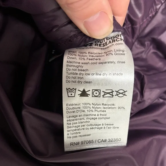 Outdoor Research Women’s Down Hoodie Amethyst Jacket Medium NWT - Picture 4 of 9